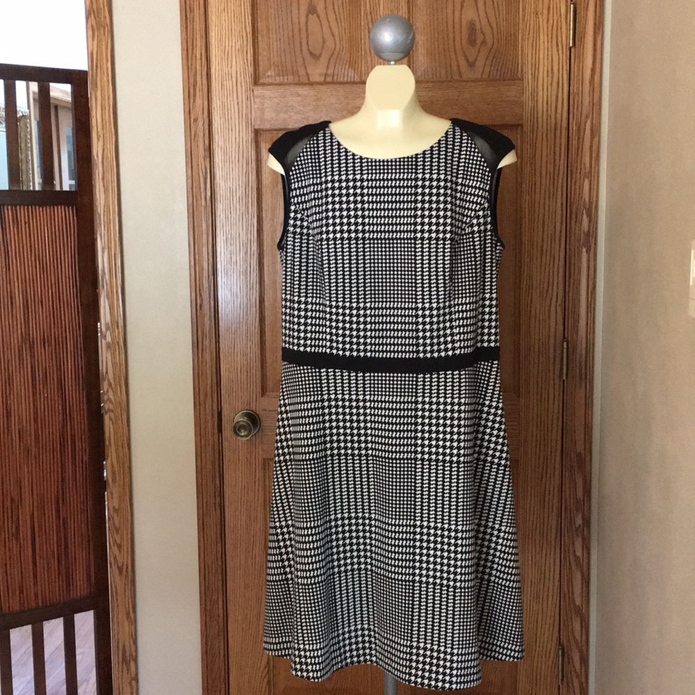 Calvin Klein Houndstooth A-Line Dress